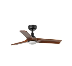 Ventilateur lumineux, Heywood S, noir, noyer, LED, 2700-4000-6000K, 480 lm, Ø90cm, H27cm - Faro