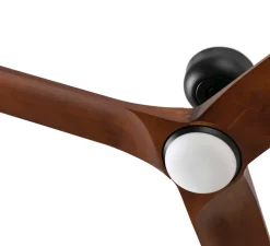 Ventilateur lumineux, Heywood S, noir, noyer, LED, 2700-4000-6000K, 480 lm, Ø90cm, H27cm - Faro