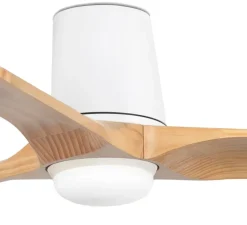 Ventilateur lumineux, Heywood S, blanc, pin, LED, 2700-4000-6000K, 480 lm, Ø90cm, H23,2cm - Faro