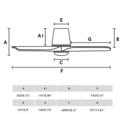 Ventilateur lumineux, Heywood S, blanc, pin, LED, 2700-4000-6000K, 480 lm, Ø90cm, H23,2cm - Faro