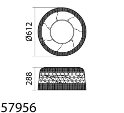 Ventilateur lumineux, Ibiza, été/hiver, blanc, rotin blanc, LED, dim, 3000 / 4000 / 6000K, 2400 lm, Ø61,2cm, H28,8cm - MDC