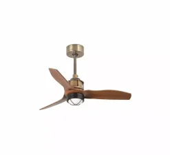 Ventilateur lumineux, Just fan, XS, or vieilli, bois, LED, dim, 3000K, 709 lm, Ø81cm, H39cm - faro