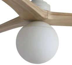 Ventilateur lumineux, KLIM S, blanc, pin, Ø92,5cm, H40,8cm - Faro