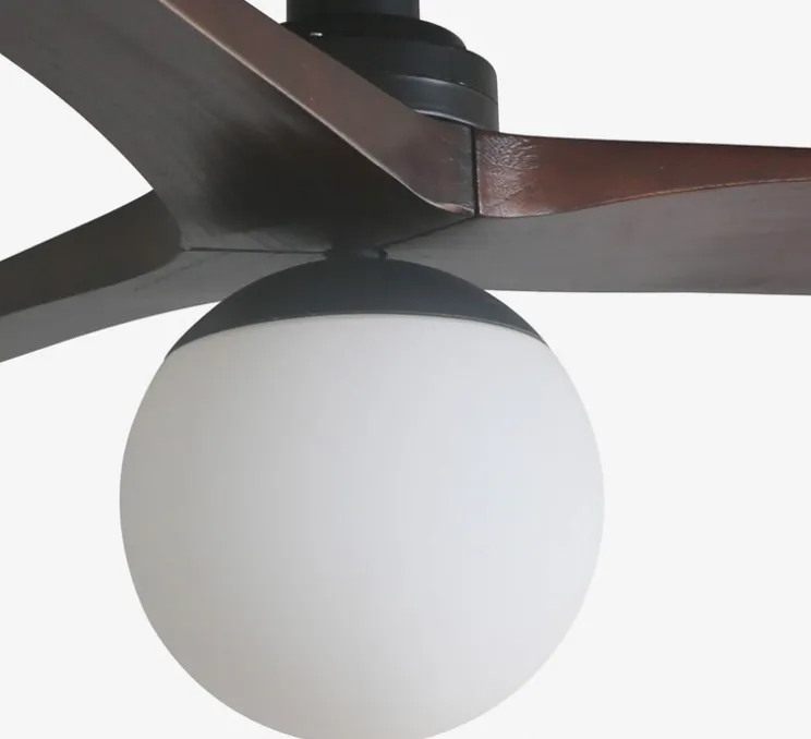 Ventilateur lumineux, KLIM S, noir, noyer foncé, Ø92,5cm, H40,8cm - Faro