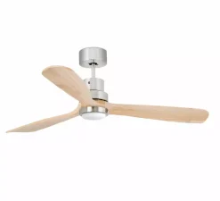 Ventilateur lumineux, LANTAU, nickel mat, pin, LED, 3000k, 900 lm, Ø132cm, H33cm - Faro