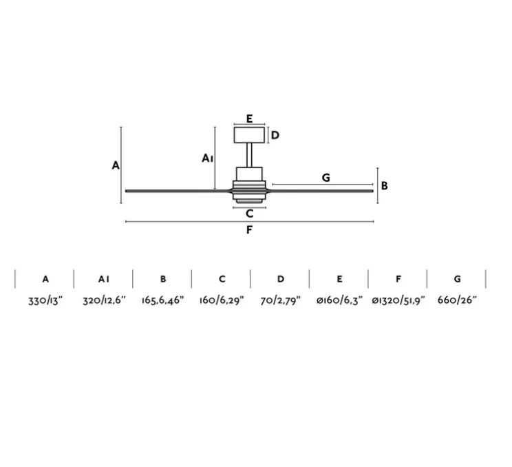 Ventilateur lumineux, LANTAU, nickel mat, pin, LED, 3000k, 900 lm, Ø132cm, H33cm - Faro