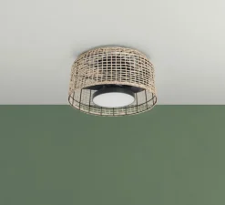 Ventilateur lumineux, Madeira, été/hiver, noir, rotin naturel, LED, dim, 3000 / 4000 / 6000K, 2400 lm, Ø61,2cm, H28,8cm - MDC