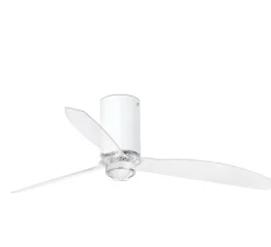 ventilateur lumineux, MINI TUBE, été/hiver, DC Motor, blanc mat/transparent , Ø128cm, H32,4cm - Faro