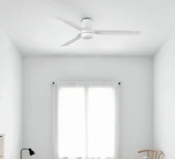 Ventilateur lumineux, Mini Punt Tube S TUYA, blanc, LED, dim, 2700-4000-6000K, 480 lm, Ø90cm, H23cm - Faro