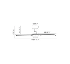 Ventilateur lumineux, Mini Punt Tube S TUYA, blanc, LED, dim, 2700-4000-6000K, 480 lm, Ø90cm, H23cm - Faro