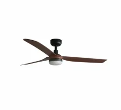 Ventilateur lumineux, Punt M, noir et bois foncé, LED, dim, 3000 - 4200 - 6500K, 723 lm, Ø130cm, H32,2cm - Faro