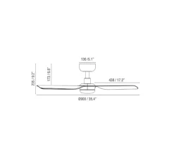 Ventilateur lumineux, Punt Tube M TUYA, érable, LED, dim, 3000K-6500K, 678 lm, Ø130cm, H23cm - Faro