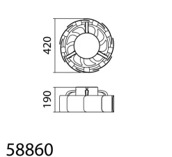Ventilateur lumineux, Venti Snail, été/hiver, blanc, LED, dim, 3000 / 4000 / 6000K, 2000 lm, Ø42cm, H19cm - MDC