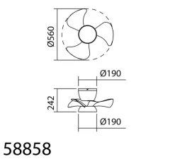 Ventilateur lumineux, Viena, été/hiver, blanc, naturel, LED, dim, 3000 / 4000 / 6000K, 2100 lm, Ø56cm, H24,2cm - MDC