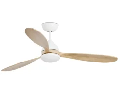 Ventilateur, plafonnier, lumineux, Poros, été/hiver, blanc, 15W, 2700K 850Lm, Ø132cm, H37cm - Faro