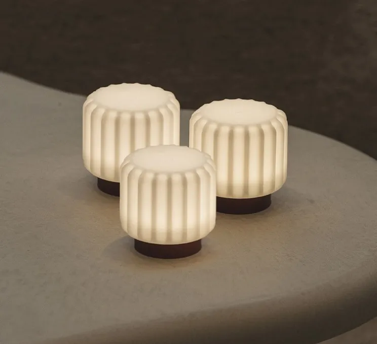 3x Lampes à poser, Dentelles H9, terra, IP65, Ø9cm, H9cm - Atelier Pierre